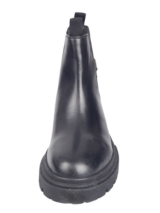 Ledice Leder Schwarz Chelsea Stiefeletten