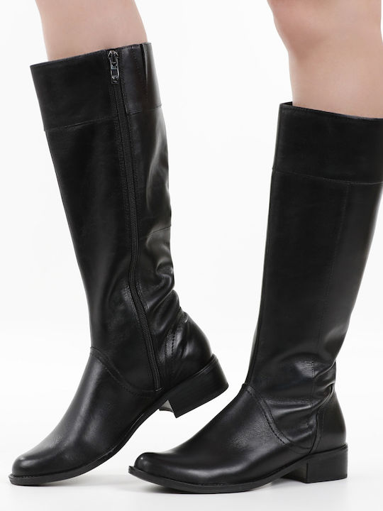 Leder Damenstiefel Schwarz