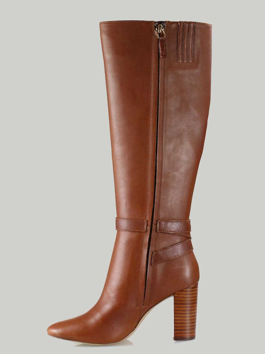Leather High Heel Women's Boots Makenna Brown