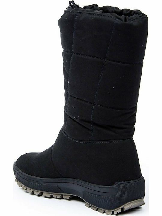 Cindy Tex 81 Suede Γυναικείες Μπότες Χιονιού Μαύρες