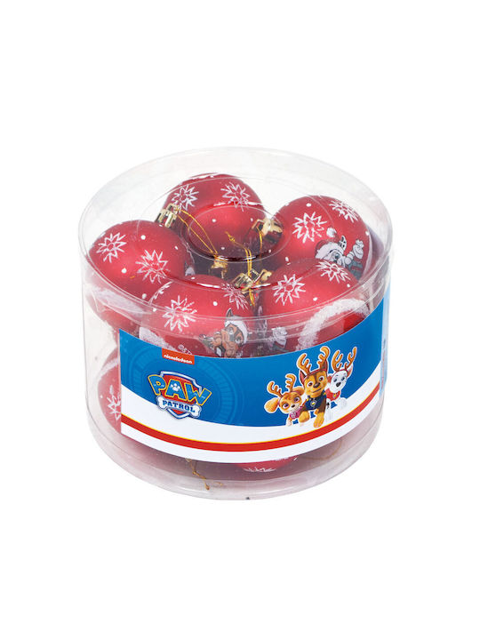 Arditex Paw Patrol Weihnachtshänger Kugel Ornament Rot 6cm Set 10Stück