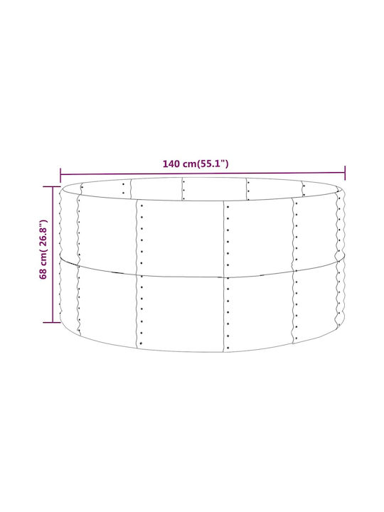 vidaXL Ζαρντινιέρα Μεταλλική Πράσινη 140x140x68εκ.