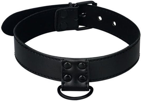Lovetoy Bondage Fetish Black Matt Collar with Leash Collar in Black Color