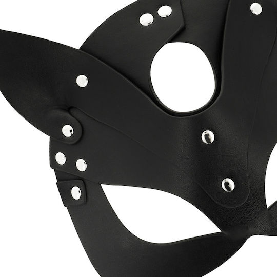 Coquette Vegan Leather Mask with Cat Ears BDSM Μάσκα σε Μαύρο Χρώμα
