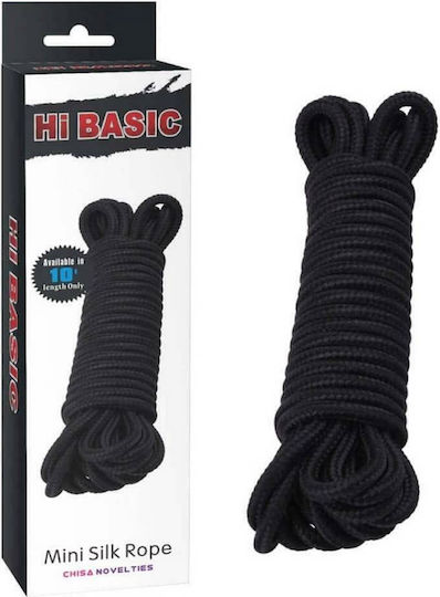 Chisa Novelties Hi Basic Mini Silk Rope Cotton 10m Σχοινί Δεσίματος σε Μαύρο Χρώμα