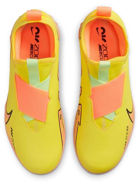 Nike Παιδικά Ποδοσφαιρικά Παπούτσια Zoom Mercurial Vapor 15 με Σχάρα και Καλτσάκι Χωρίς Κορδόνια Κίτρινα