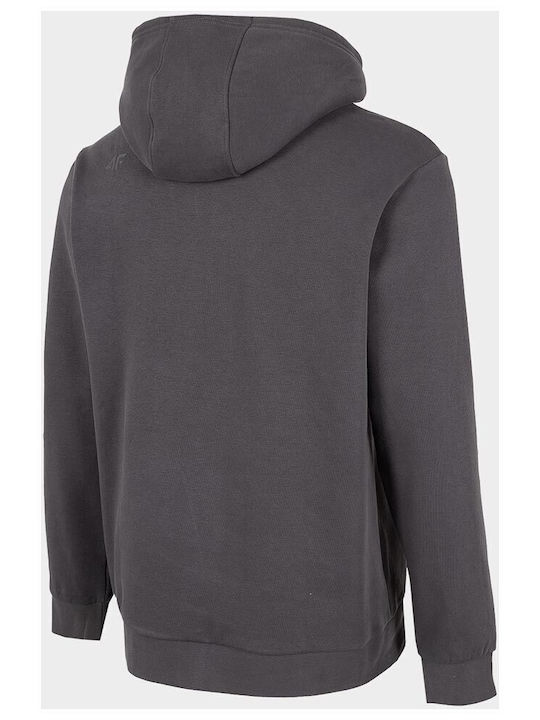 4F Men's Sweatshirt with Hood and Pockets Gray