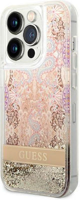 Guess Liquid Glitter Paisley Silicone Back Cover Gold (iPhone 14 Pro Max)