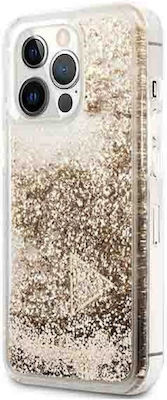 Guess Glitter Charms Plastic / Silicone Back Cover Gold (iPhone 14 Pro Max)