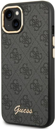 Guess Vintage Gold Logo Задна корица Пластмаса Черен (iPhone 14 Plus)