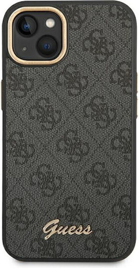 Guess Vintage Gold Logo Задна корица Пластмаса Черен (iPhone 14 Plus)