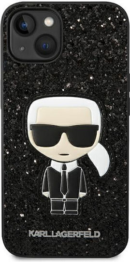 Karl Lagerfeld Glitter Flakes Ikonik Back Cover Plastic / Silicone Black (iPhone 14 Plus)