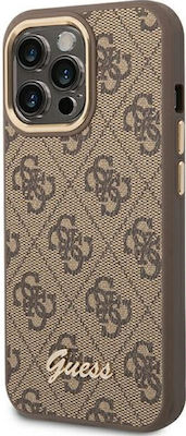 Guess Vintage Gold Logo Plastic Back Cover Brown (iPhone 14 Pro Max)