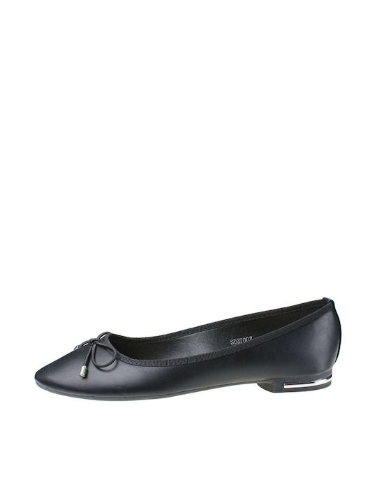 Synthetic Leather Ballerinas Black
