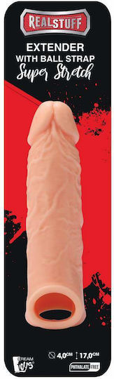Dream Toys Real Stuff Penis Extender with Ball Strap Extensie Penis Flesh 17cm