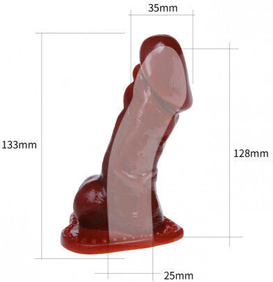 Baile Manșon Stimulator Cu Vibrație Extensie De Penis Cu Vibrație Maro 13cm