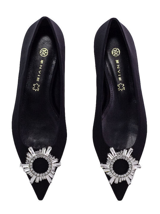 Satin Pointy Ballerinas Black