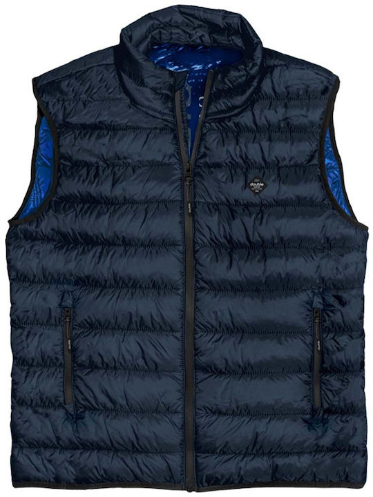 Double Ärmellos Herren Jacke Puffer Marineblau