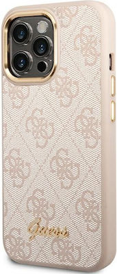 Guess Vintage Gold Logo Plastic Back Cover Pink (iPhone 14 Pro)