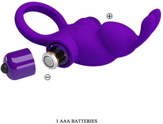 Pretty Love Vibrant Penis Ring I Δονούμενο Δαχτυλίδι Πέους Σιλικόνης Purple BI-210204-1