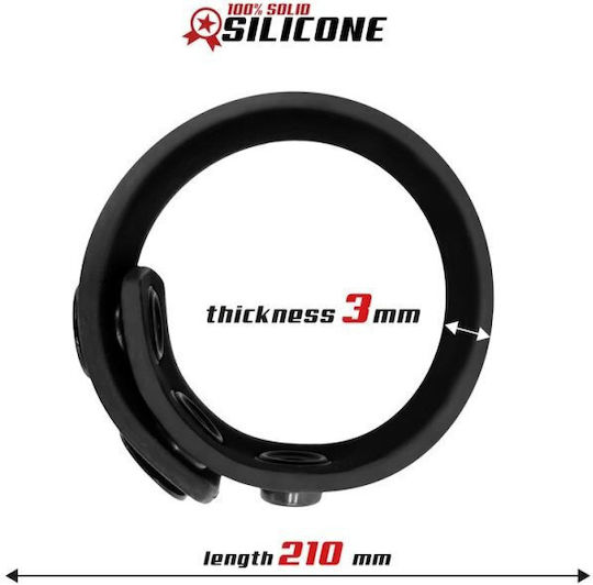 IntoYou Beast Rings Solid Silicone Adjustable Strip Cock Ring 15-21cm Black