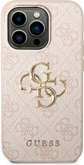 Guess Metal Logo Umschlag Rückseite Kunststoff Rosa (iPhone 14 Pro Max)