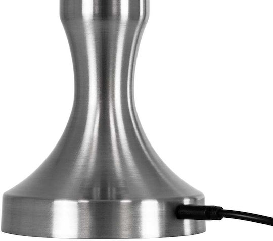 GloboStar Lunna Plastic Table Lamp LED with Silver Shade and Base