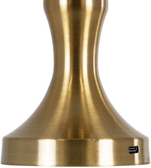 GloboStar Lunna Plastic Table Lamp LED with Gold Shade and Base