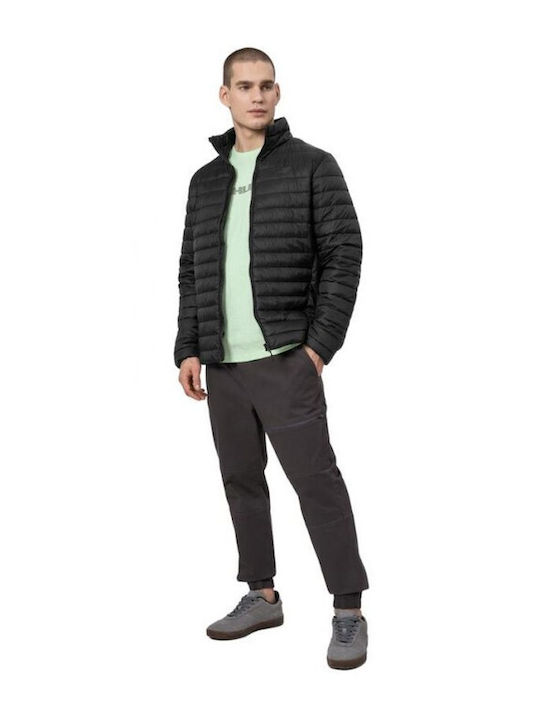 4F Herren Winter Jacke Puffer Schwarz