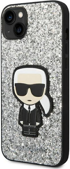 Karl Lagerfeld Glitter Flakes Ikonik Back Cover Σιλικόνης Ασημί (iPhone 14 Plus)