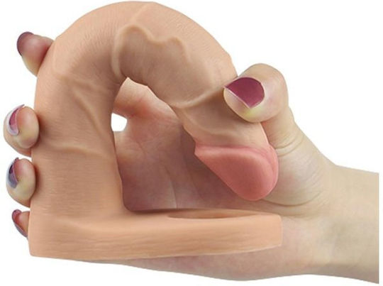 Lovetoy The Ultra Soft Double Strap On Anal Dildo με Dildo 17.8cm στο χρώμα του δέρματος