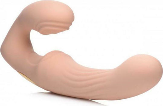 Strap U U-Pulse Silicone Vibrating Strapless Strap-On Strapless Strap On με Dildo με Δόνηση στο χρώμα του δέρματος