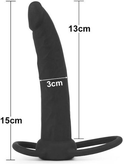 Lovetoy Silicone Fantasy Double Prober with Dildo 15cm in Black Color