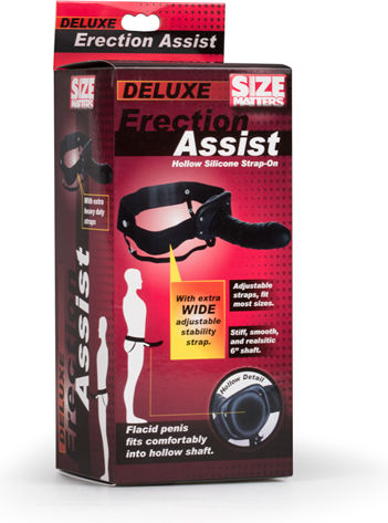 XR Size Matters Erection Assist Gurtzeug mit Dildo in Schwarz Farbe