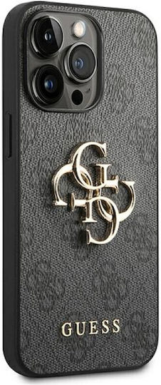 Guess Metal Logo Back Cover Δερματίνης Γκρι (iPhone 14 Pro)