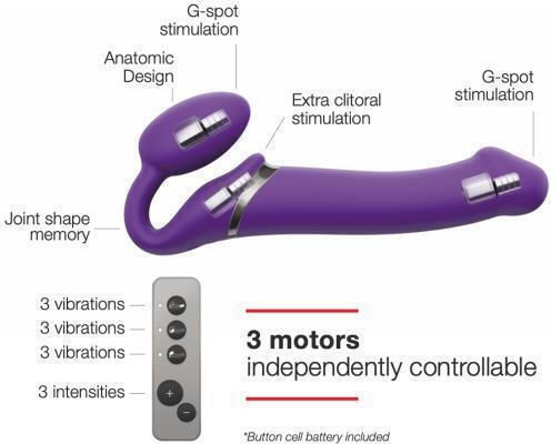 Strap On Me Strapless Vibrating Strap On Dildo Size L Trägerlos Strap On mit Dildo mit Vibration in Lila Farbe