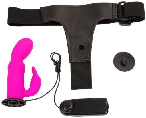 Baile Strap-On Dildo Harnașament cu Dildo 15cm și Vibrație în culoarea Purple