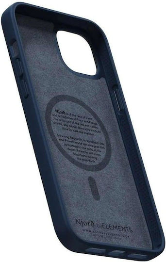 Njord Salmon Leather Back Cover Δερμάτινο 2mm Μπλε (iPhone 14 Plus)