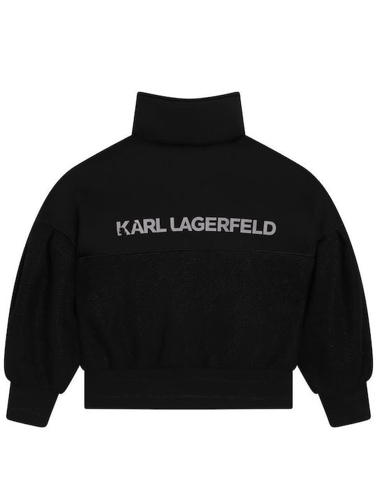 Karl Lagerfeld Girls Fleece Cardigan with Zipper Black