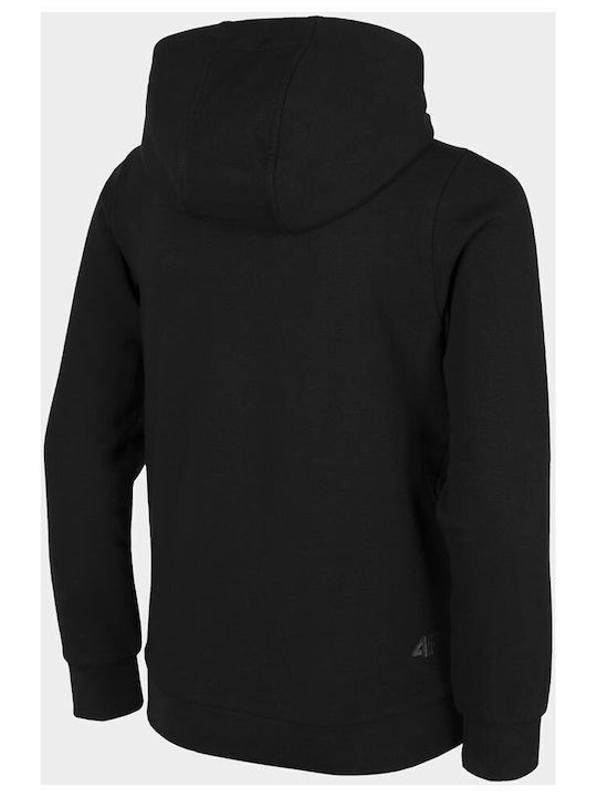 4F Boys Hooded Sweatshirt with Zipper Black
