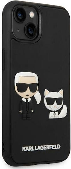 Karl Lagerfeld Ikonik Karl & Choupette Back Cover Plastic Black (iPhone 14 Plus)