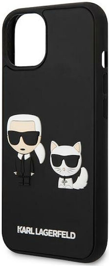 Karl Lagerfeld Ikonik Karl & Choupette Back Cover Plastic Black (iPhone 14 Plus)