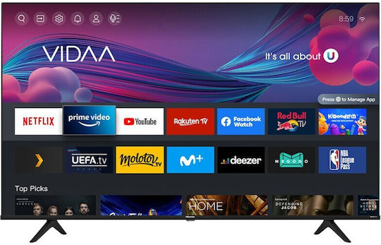 Hisense Smart Τηλεόραση 55" 4K UHD LED A6B HDR (2021) 55A6BG