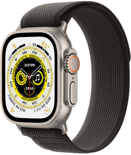 Apple Apple Watch Ultra Titanium 49mm Waterproof with eSIM and Electrocardiogram Black/Gray Trail Loop M/L