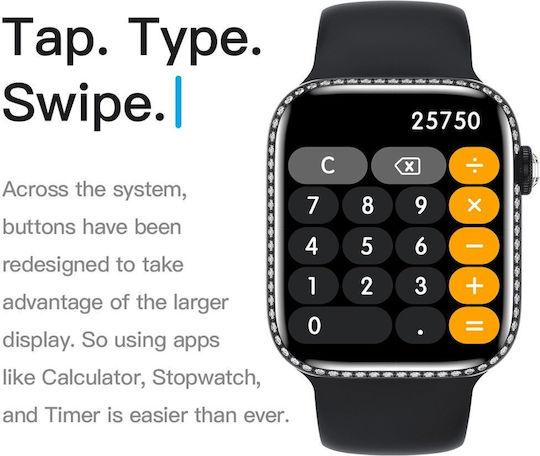 Microwear W27z Aluminium 45mm Smartwatch με Παλμογράφο (Μαύρο)