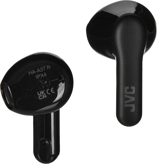 JVC HA-A3T Earbud Bluetooth Handsfree Ακουστικά με Αντοχή στον Ιδρώτα και Θήκη Φόρτισης Μαύρα
