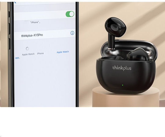 Lenovo X15 Pro Earbud Bluetooth Handsfree Ακουστικά με Αντοχή στον Ιδρώτα και Θήκη Φόρτισης Μαύρα