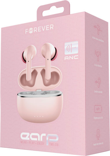 Forever TWE-210 In-Ear Bluetooth-Freisprecheinrichtung Kopfhörer mit Ladeetui Rosa
