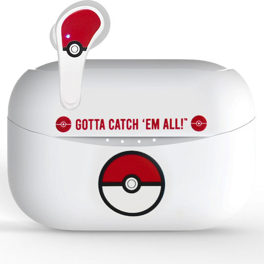 OTL Pokémon Poké ball In-ear Bluetooth Handsfree Earphones with Charging Case White