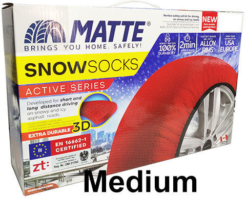 Matte Active Series Anti-slip Snow Socks Medium Passenger Car 2pcs